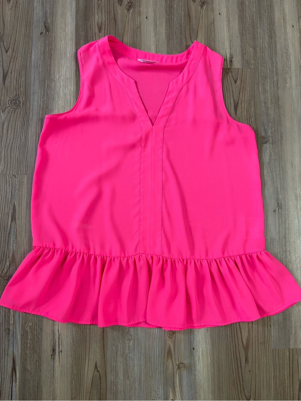 Lilly Pulitzer Sleeveless Peplum Top - Bright Pink size Medium